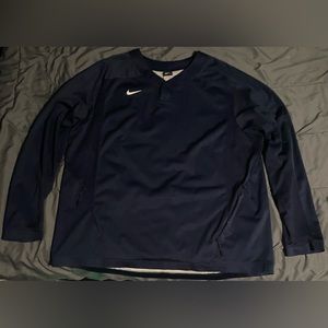 XXL Blue Nike baseball crewneck with button
